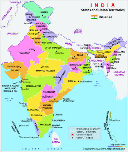 Map of India - Explore India Tourism Across 28 States and 8 UTs